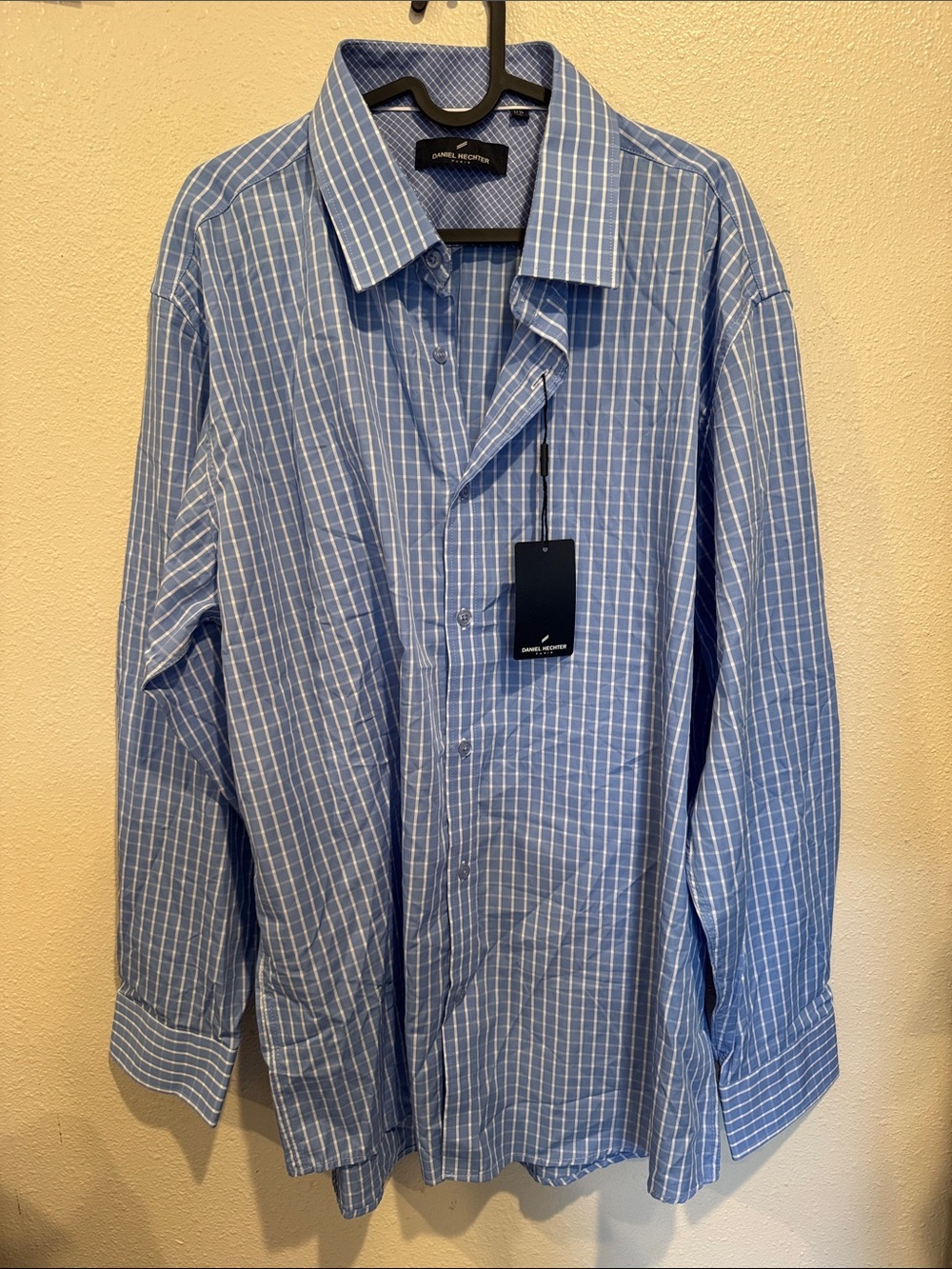 Daniel Hechter Light Blue Windowpane Dress Shirt
